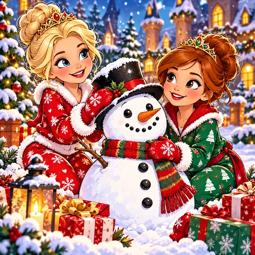 Elsa and Anna illustrated artwork
