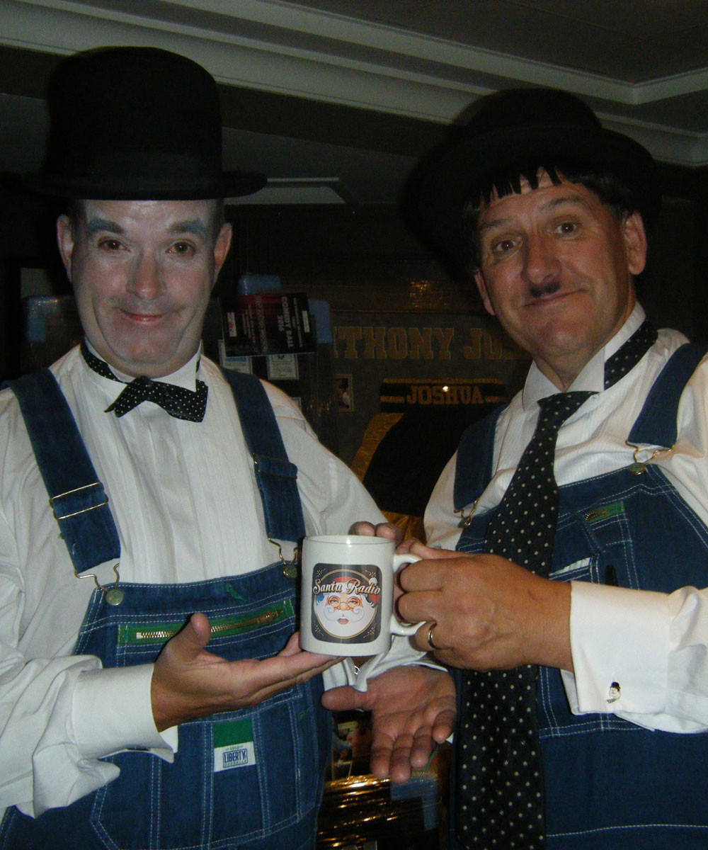 Laurel and Hardy Comedy duo - Santa Radio Celebrity Mugshots